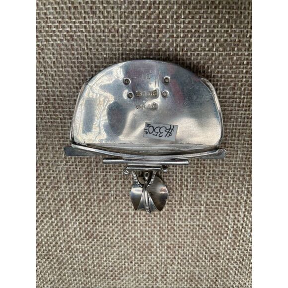 Vintage Native American Zuni Sterling Silver Sunburst Pendant/Brooch – Mother of - Picture 6 of 7